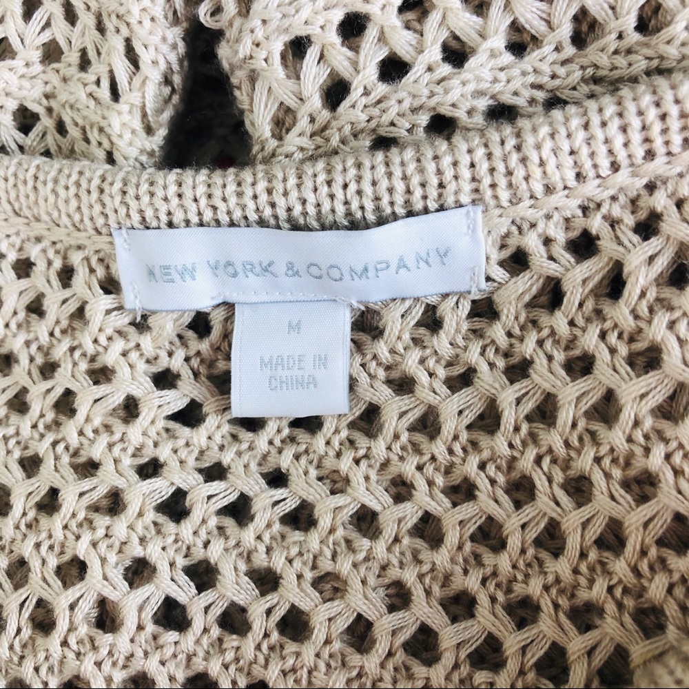 Ny&C Beige Open Knit Minimalistic Boho Tank Top - image 8